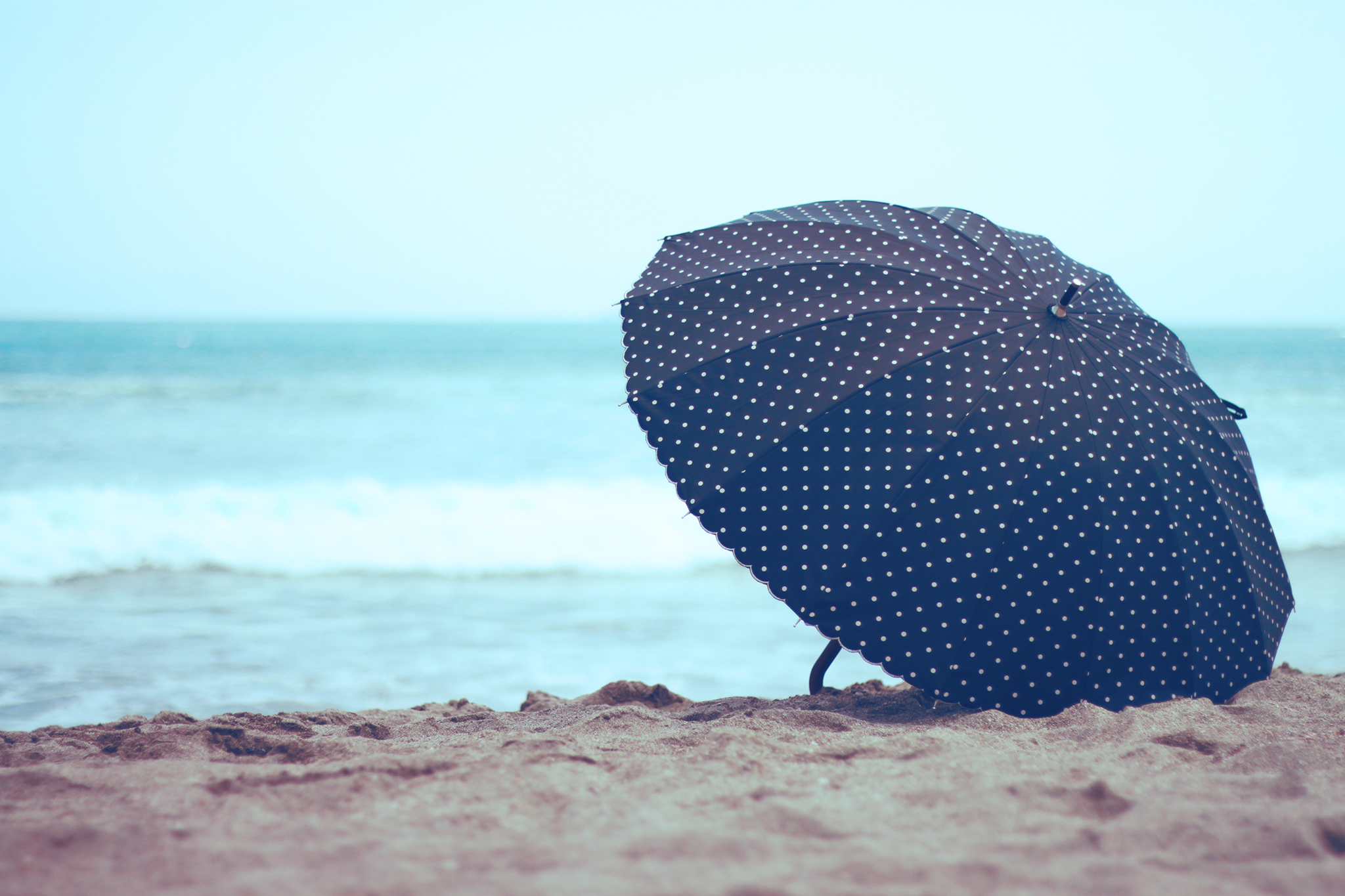 海と日傘