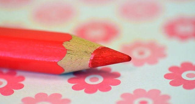 ピンクの色鉛筆